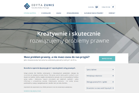 projekt strony internetowej dla Edyta Zunis - Kancelaria Radcy Prawnego